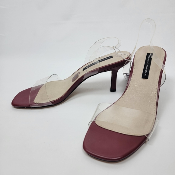 French Connection Womens Tia Heeled Sandal Red Clear Straps Heels Different Sz. - Picture 8 of 15